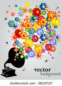 A floral sound, abstract vector background