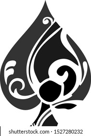 Floral Spade Decal Icon Motif