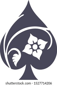 Floral Spade Decal Icon Motif