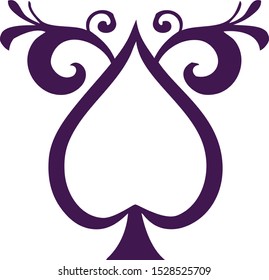 Floral Spade Decal Icon Motif