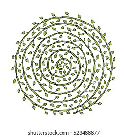 Floral spiral ornament, hand drawn sketch for your design