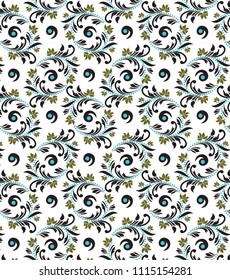 floral spiral  vector allover pattern