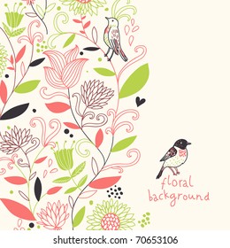 Floral spring background in stylish colors