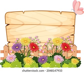Floral spring banner template illustration