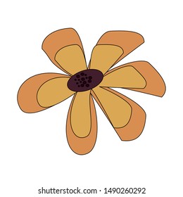 floral spring beautiful yellow flower isolated cartoon vector illustration graphic design