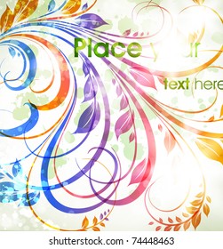 Floral spring design elements. Flower abstract background for retro design. Vector. eps 10.