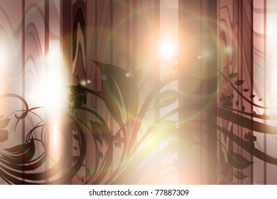 Floral spring design elements. Flower abstract wood background for retro design. Vector. eps 10.