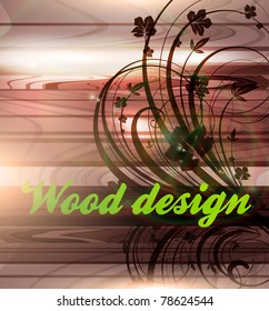 Floral spring design elements. Flower abstract wood background for retro design. Vector. eps 10.