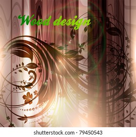 Floral spring design elements. Flower abstract wood background for retro design. Vector. eps 10.
