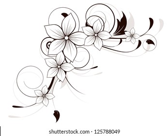 Vector Black White Flowers Orchid On Stock Vector (Royalty Free ...