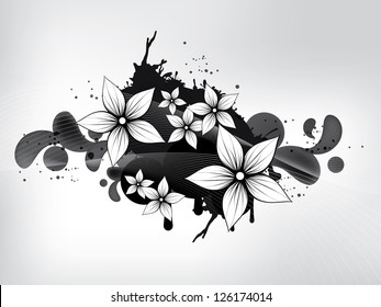 Floral spring elements with swirls and flowers