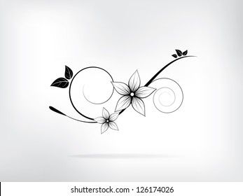 Floral spring elements with swirls and flowers