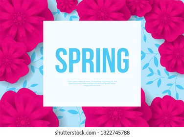 Floral Spring Graphic Design with Colorful Flowers. for flyers, posters, postcards, invitation