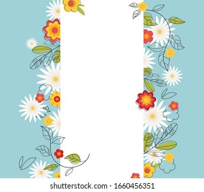 Floral Spring Graphic Design with Colorful Flowers . can be used for greeting cards, promotion t-shirt, prints banners, posters, cover design templates, social media stories and greeting cards. Vector 