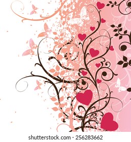 Floral spring romantic background. Vector illustration.