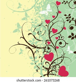 Floral spring romantic background. Vector illustration.