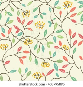 Floral Spring Seamless Pattern, vector illustration.