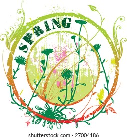 Floral spring stamp 