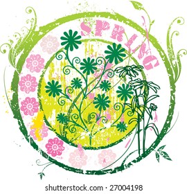 Floral spring stamp 