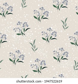 Ilustración vectorial de verano de primavera floral. Patrón moderno y sin fisuras. Ilustración vectorial en colores pastel para invitaciones, impresiones, papel envolvente, tela. Fondo minimalista con formas florales.