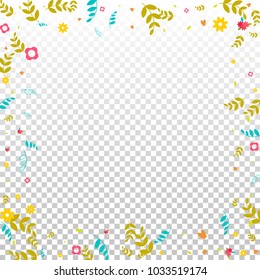 Floral Spring and Summer Vector Wallpaper with Flowers, Leaves, Butterflies, Green Branches. Easter, Mother's Day, 8 March, Birthday, Wedding Background for Banners, Cards, Posters, Invitations.