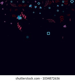 Floral Spring and Summer Vector Wallpaper with Tiny Flowers, Leaves, Butterflies, Green Branches. Easter, Mother's Day, 8 March, Birthday, Wedding Background. Cute Botanical Border, Frame, Wreath.