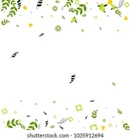 Floral Spring and Summer Vector Wallpaper with Flowers, Leaves, Butterflies, Green Branches. Easter, Mother's Day, 8 March, Birthday, Wedding Background for Banners, Cards, Posters, Invitations.