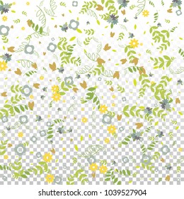 Floral Spring and Summer Vector Wallpaper with Flowers, Leaves, Butterflies, Green Branches. Easter, Mother's Day, 8 March, Birthday, Wedding Background for Banners, Cards, Posters, Invitations.
