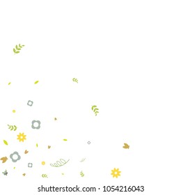 Floral Spring and Summer Vector Wallpaper with Flowers, Leaves, Butterflies, Green Branches. Easter, Mother's Day, 8 March, Birthday, Wedding Background for Banners, Cards, Posters, Invitations.