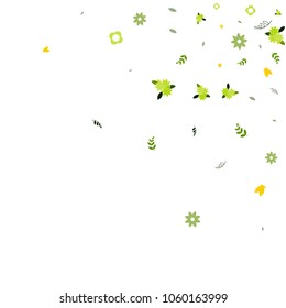 Floral Spring and Summer Vector Wallpaper with Tiny Flowers, Leaves, Butterflies, Green Branches. Easter, Mother's Day, 8 March, Birthday, Wedding Background. Cute Botanical Border, Frame, Wreath.