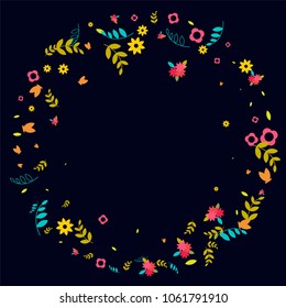 Floral Spring and Summer Vector Wallpaper with Flowers, Leaves, Butterflies, Green Branches. Easter, Mother's Day, 8 March, Birthday, Wedding Background for Banners, Cards, Posters, Invitations.