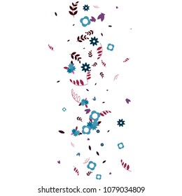 Floral Spring and Summer Vector Wallpaper with Tiny Flowers, Leaves, Butterflies, Green Branches. Easter, Mother's Day, 8 March, Birthday, Wedding Background. Cute Botanical Border, Frame, Wreath.