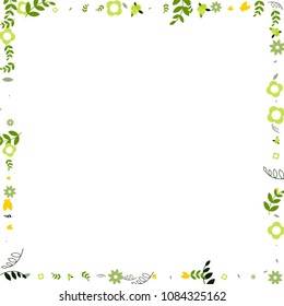 Floral Spring and Summer Vector Wallpaper with Flowers, Leaves, Butterflies, Green Branches. Easter, Mother's Day, 8 March, Birthday, Wedding Background for Banners, Cards, Posters, Invitations.