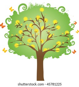 floral spring tree