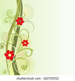 Floral spring vector card design with copy space.