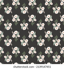 Floral spring vector seamless pattern, digital repeating background for fabric, textile, wallpaper, scrapbook paper, stationery, surface design

