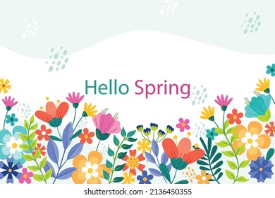 fondo de pantalla de primavera floral con fondo de bienvenida