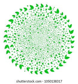 Floral Sprout cycle sphere. Element twirl done from randomized floral sprout items. Vector illustration style is flat iconic symbols.