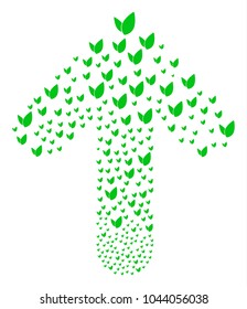 Floral Sprout pattern designed in the combination of up pointing arrow. Forward directional arrow figure created from floral sprout symbols.
