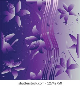 Un fondo cuadrado floral en tonos violetas