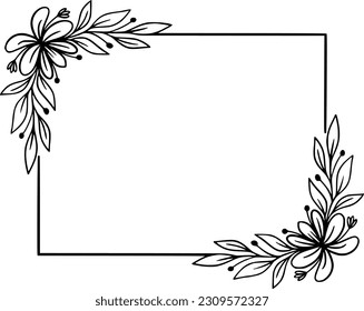floral square frame, frame, design, decoration, square, border, vector, invitation, background, vintage, illustration, flower, card, wedding, decorative, leaf, banner, graphic, pattern, set, element, 
