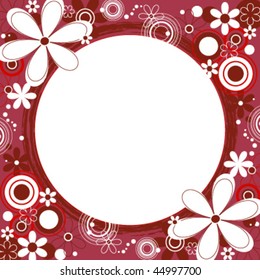 Floral Square Frame in Red