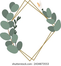 Floral Square Frame Vector Illustration