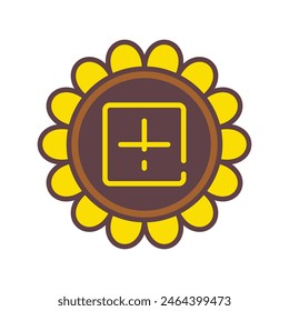 floral square plus broken flat icon vector illustration