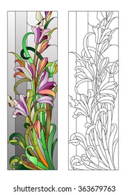 floral stained-glass pattern