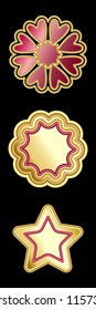 floral and star isolated design elements for your creative projects. cool gradients gold and ruby gradients for template designs, certificates and award