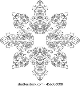 Floral star monster face vector / Laos style design
