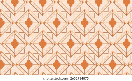 Floral Starburst Line Art Graphic Design Seamless Illustration for Interior Decor and Fabric Prints