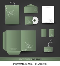 Floral stationery design set in vector format