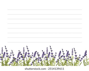 Floral stationery, lined floral note paper. Note cards with flowers, elegant and feminine letterhead. Can be used for writing diaries and notebooks. 